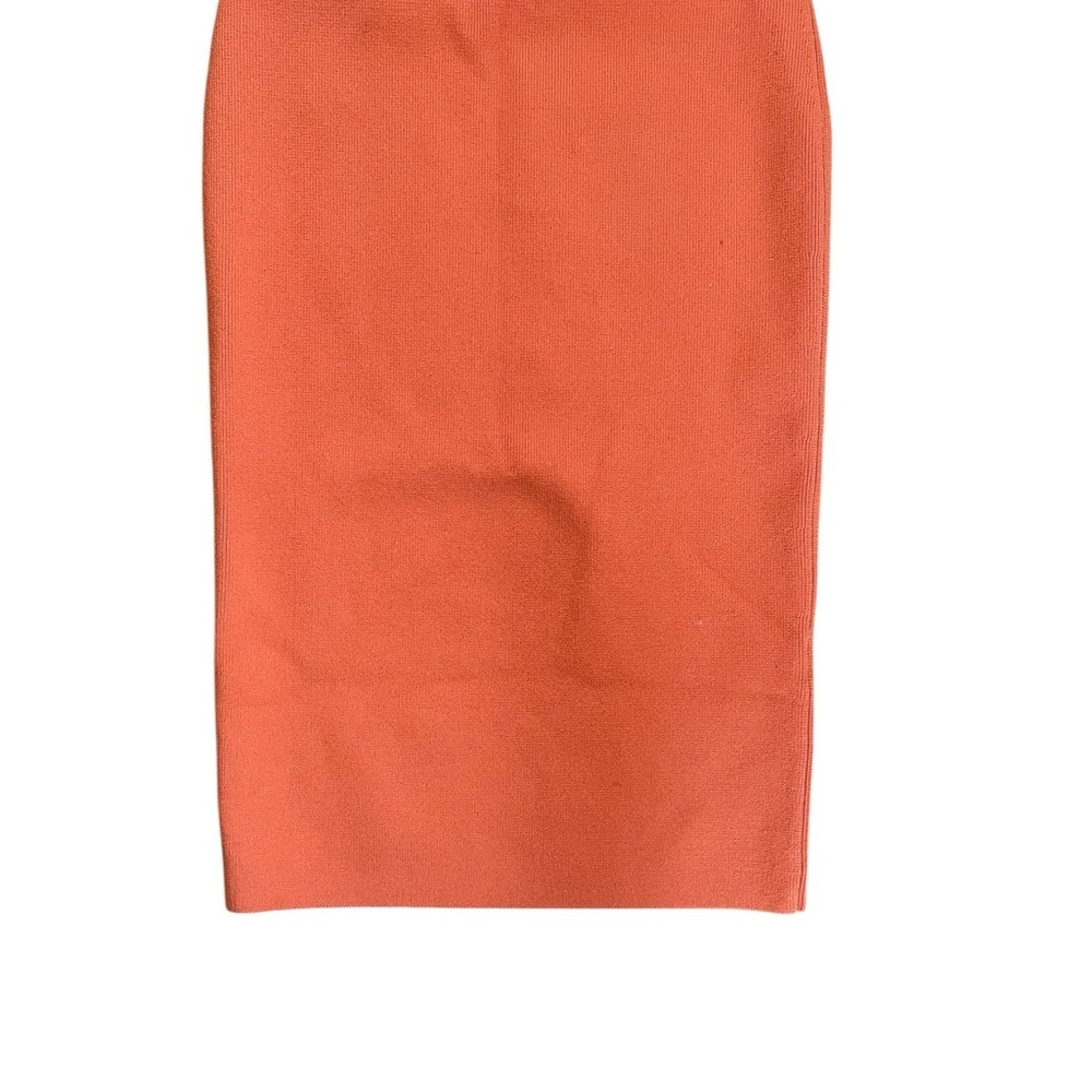 Babaton Aritzia Vibrant Orange Open Racerback Fitted Bodycon Ribbed Midi Dress - Picture 5 of 10